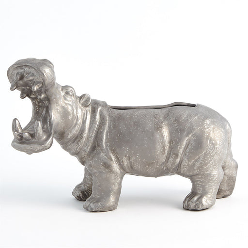 Global Views Hippo Planter Silver