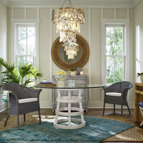 Universal Furniture Coastal Living Round Dining Table with Glass Top