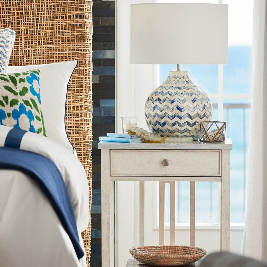 Universal Furniture Coastal Living Bedside Table with Stone Top