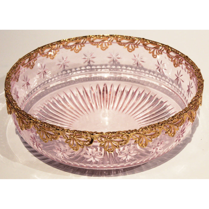 Maitland Smith Sale Pink Carved Crystal Bowl