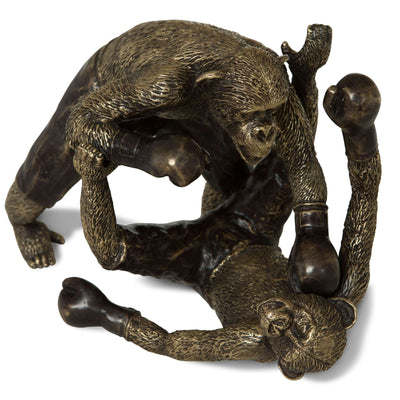 Maitland Smith Sale Brass Sparring Chimpanzees SH41-052915