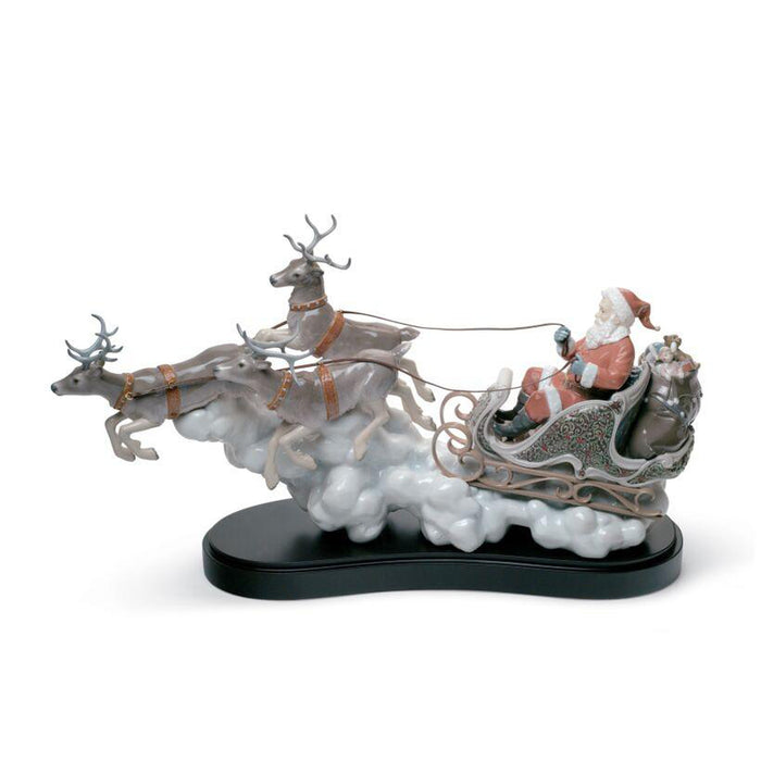 Lladro Santa's Midnight Ride Sleigh Figurine Limited Edition