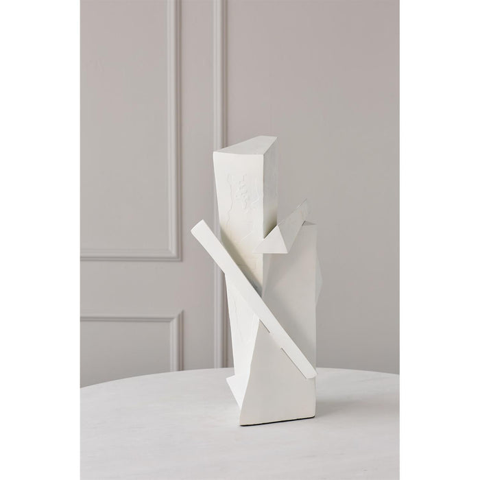 Global Views Angular Outcrop Sculpture-White