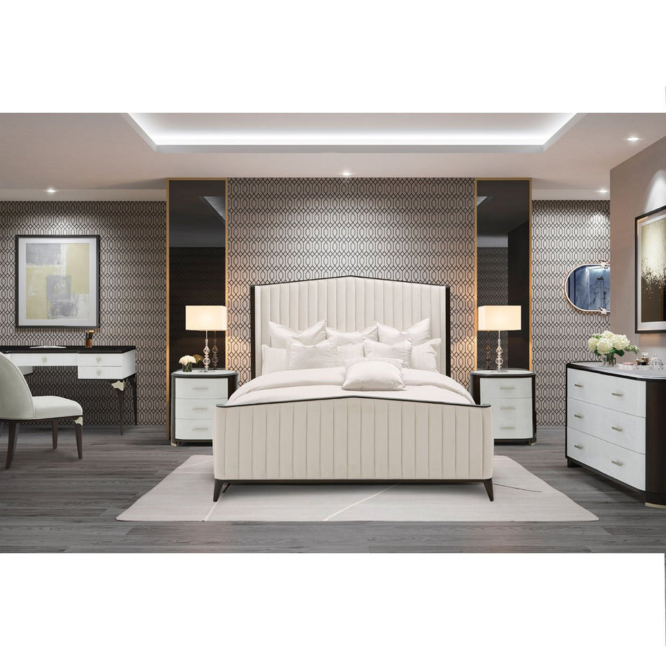 Michael Amini Paris Chic Tufted Panel Bed