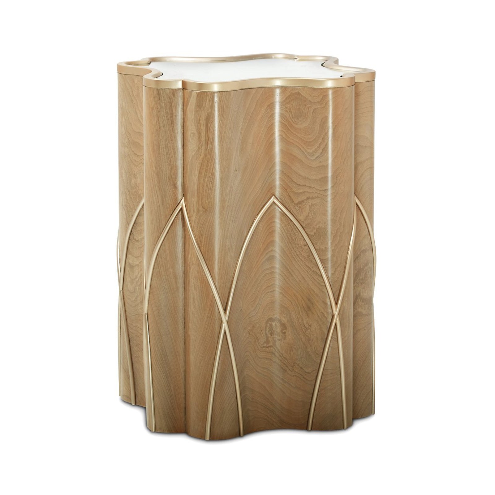 Michael Amini Villa Cherie Caramel Chairside Table