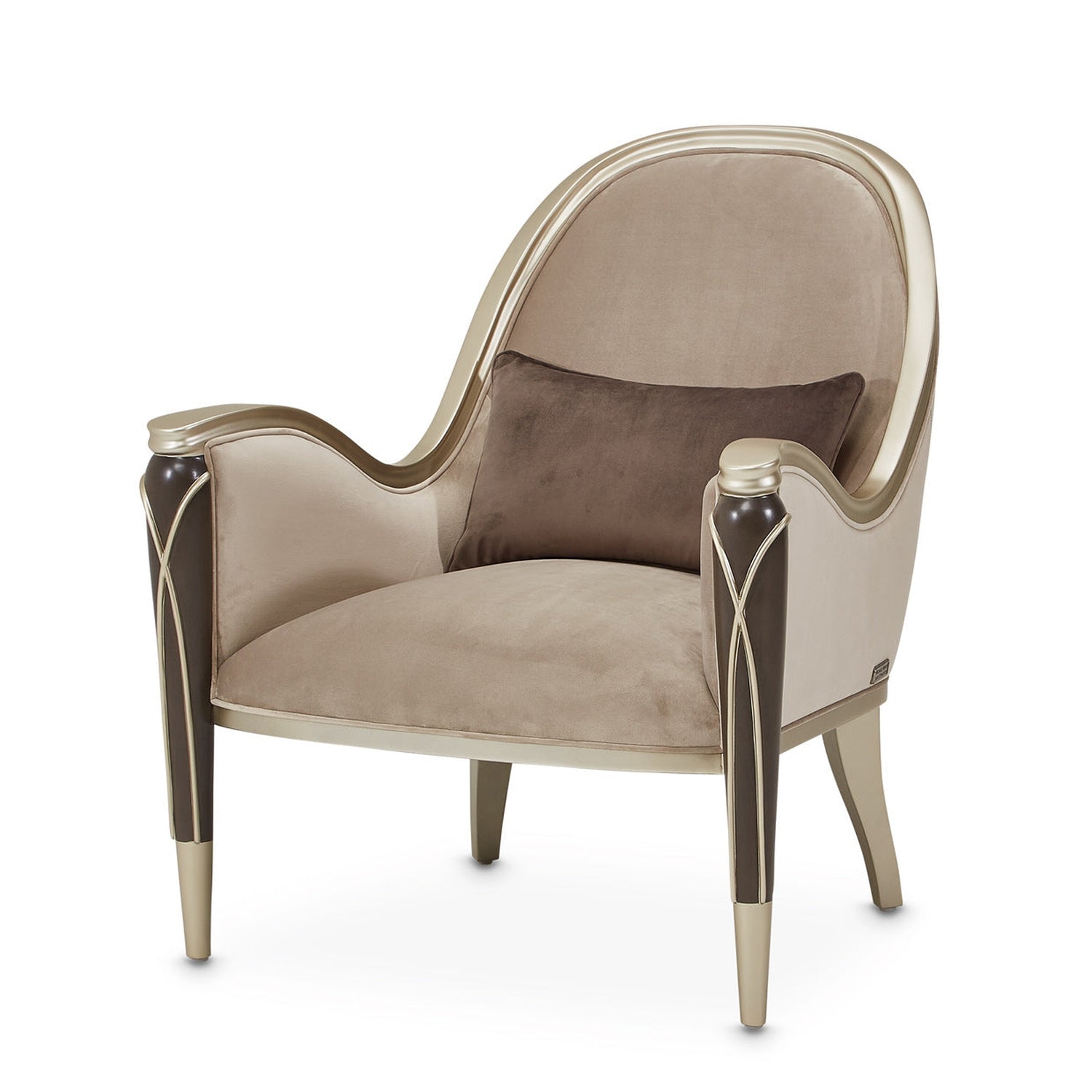 Michael Amini Villa Cherie Hazelnut Accent Chair