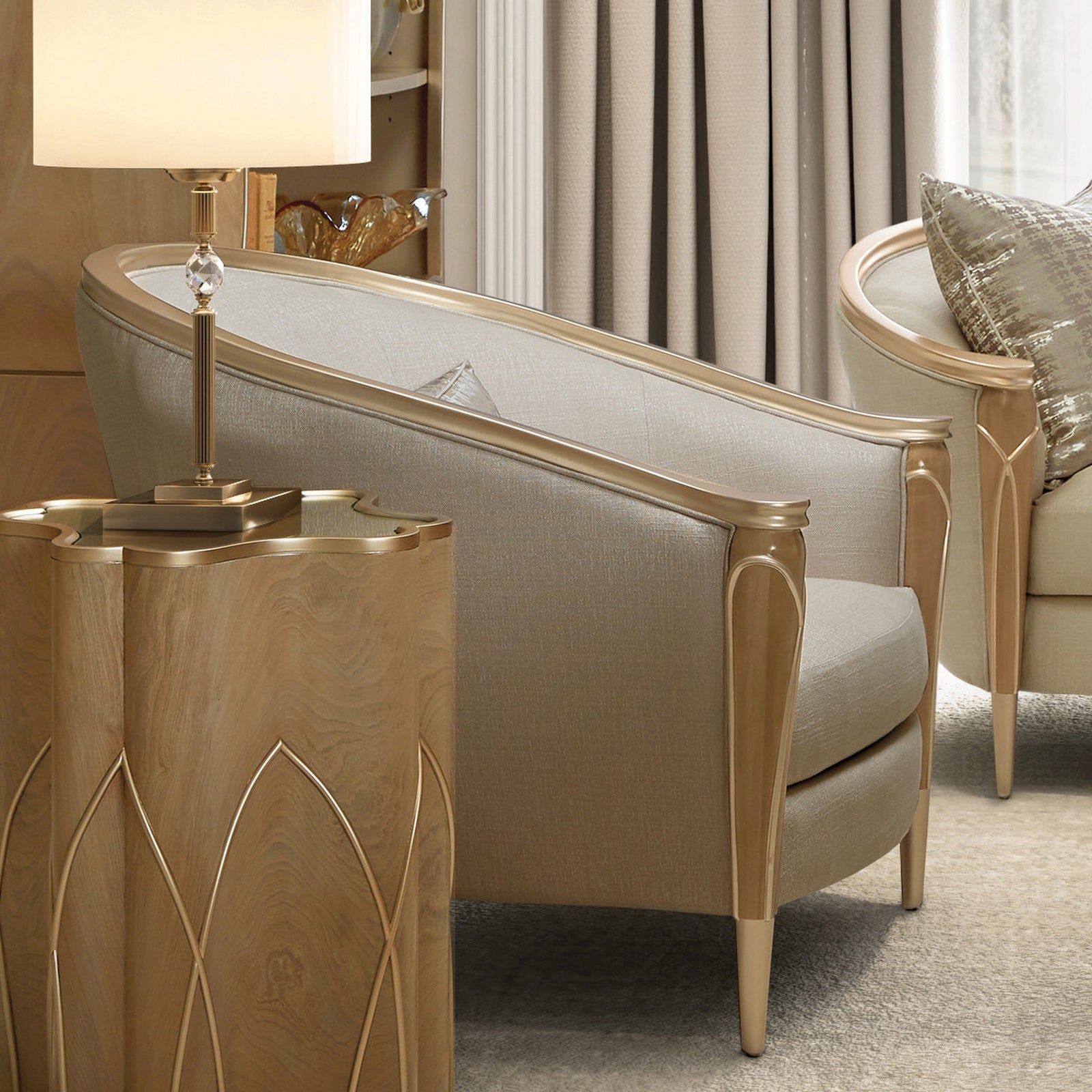 Michael Amini Villa Cherie Caramel Matching Chair