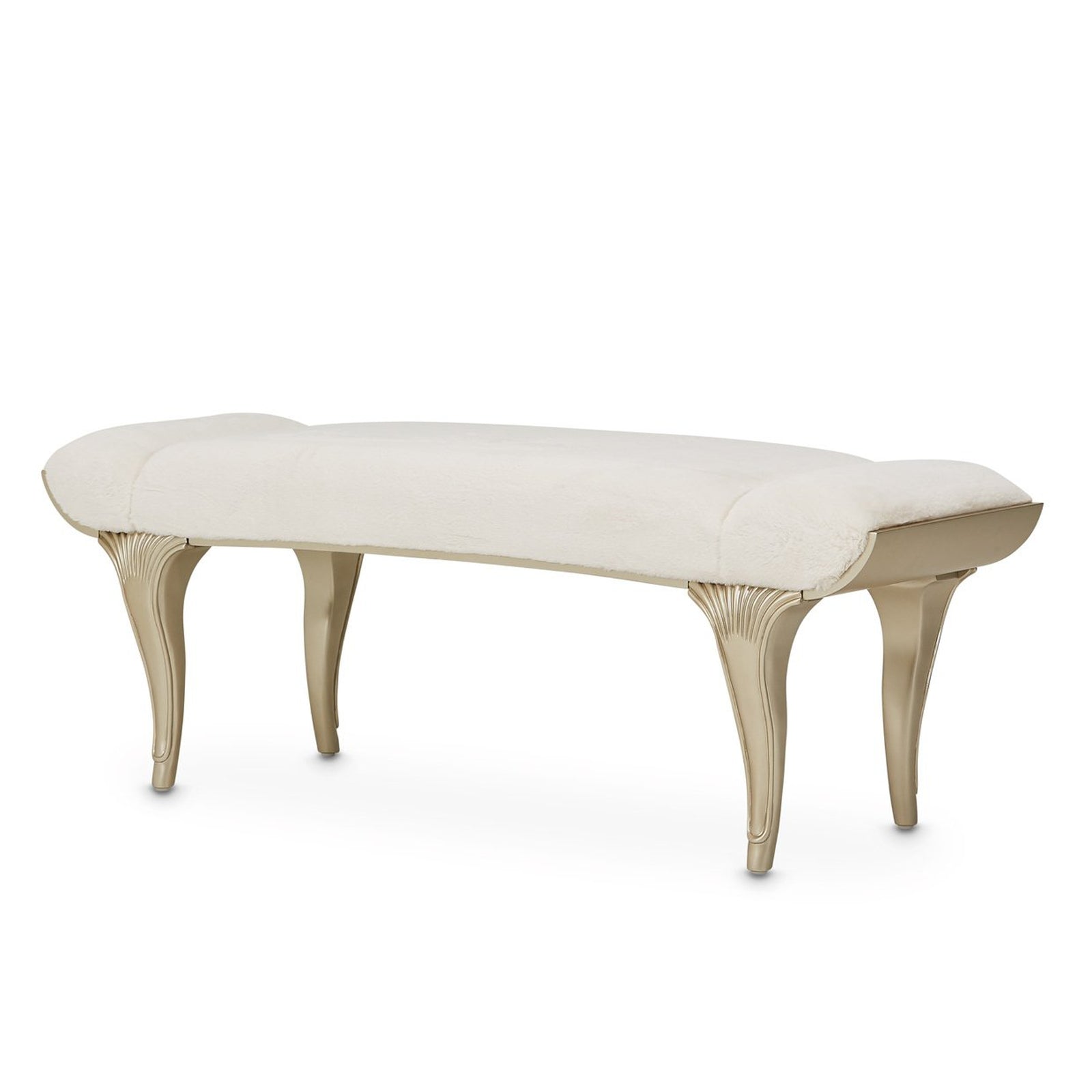 Michael Amini Villa Cherie Hazelnut Bed Bench