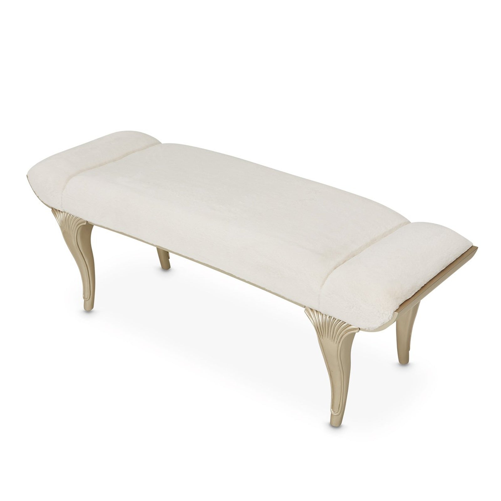 Michael Amini Villa Cherie Hazelnut Bed Bench