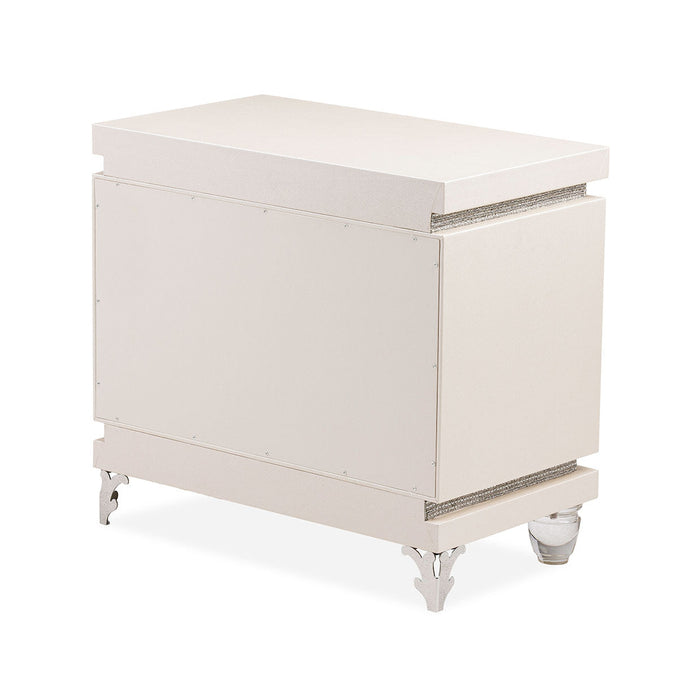 Michael Amini Glimmering Heights Upholstered Nightstand