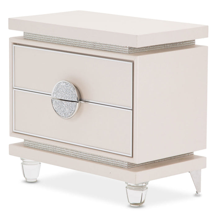 Michael Amini Glimmering Heights Upholstered Nightstand