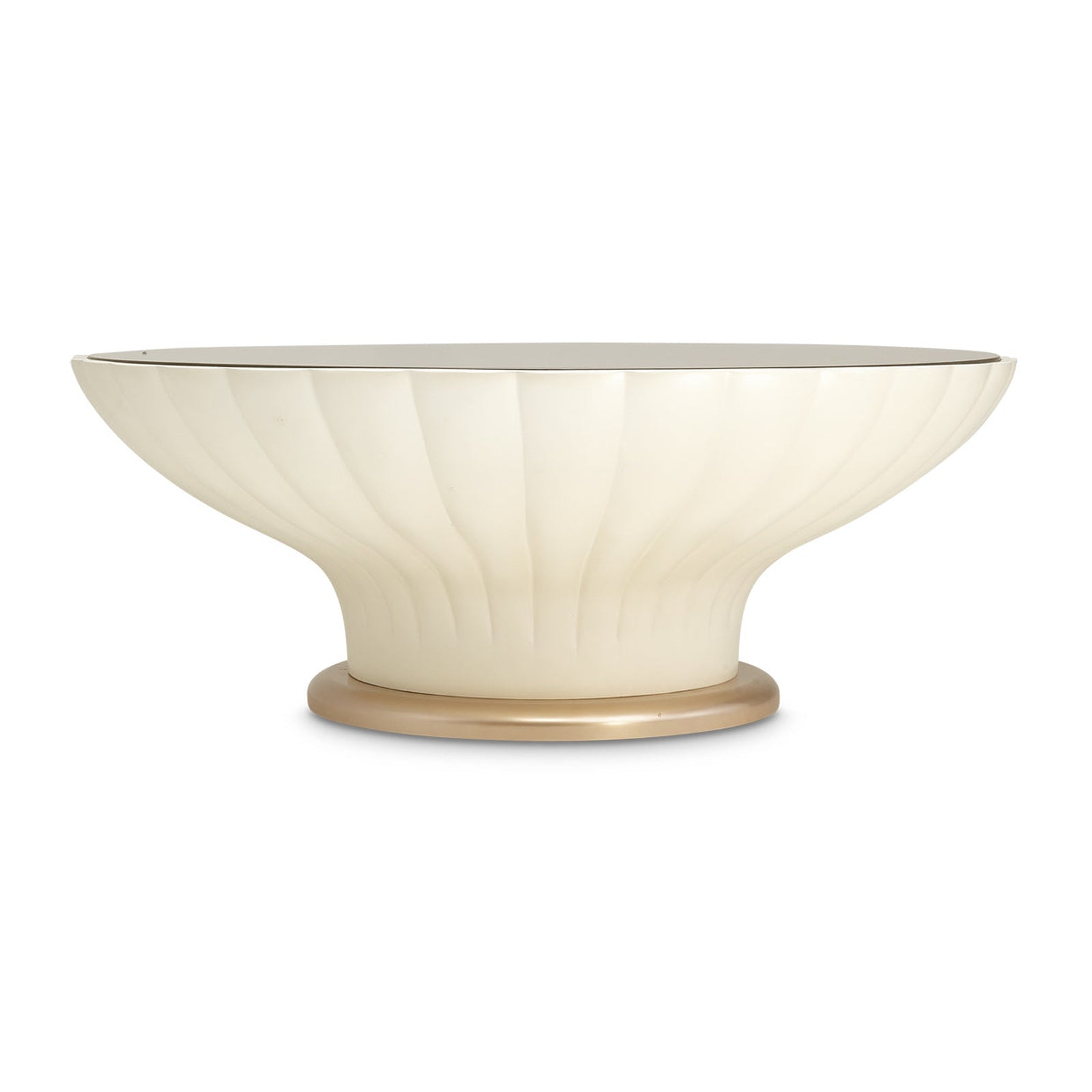 Michael Amini La Rachelle Round Scalloped Cocktail Table