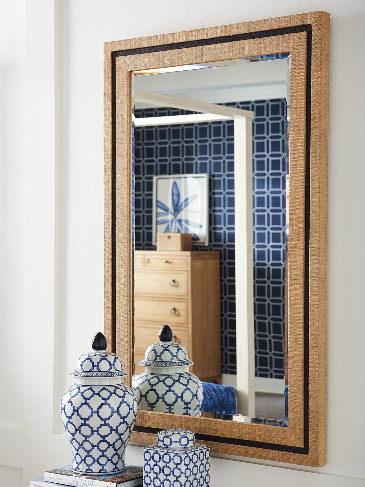 Barclay Butera Newport La Costa Rectangular Raffia Mirror