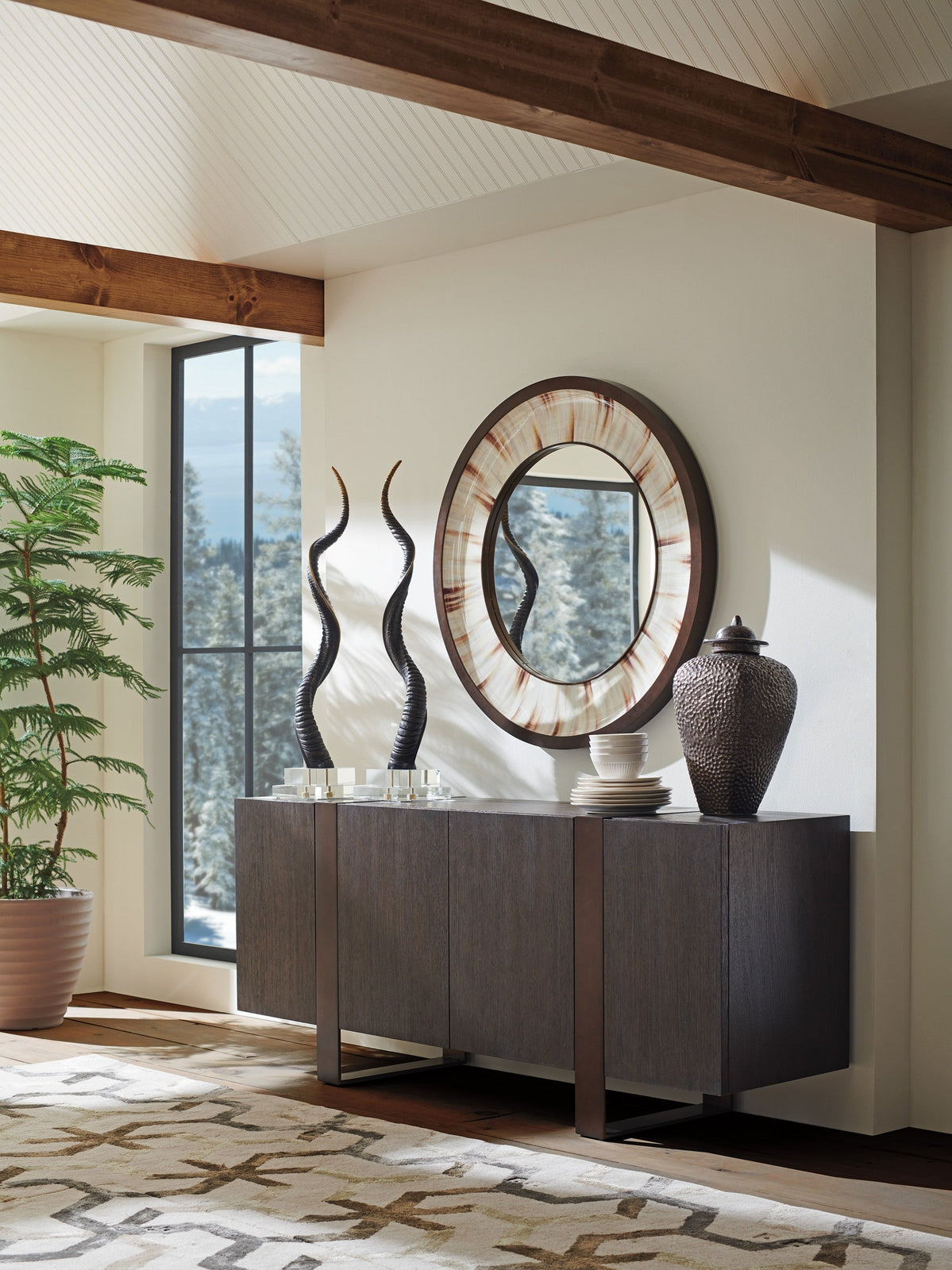 Barclay Butera Park City Academy Round Mirror