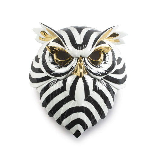 Lladro Owl Mask Black and Gold
