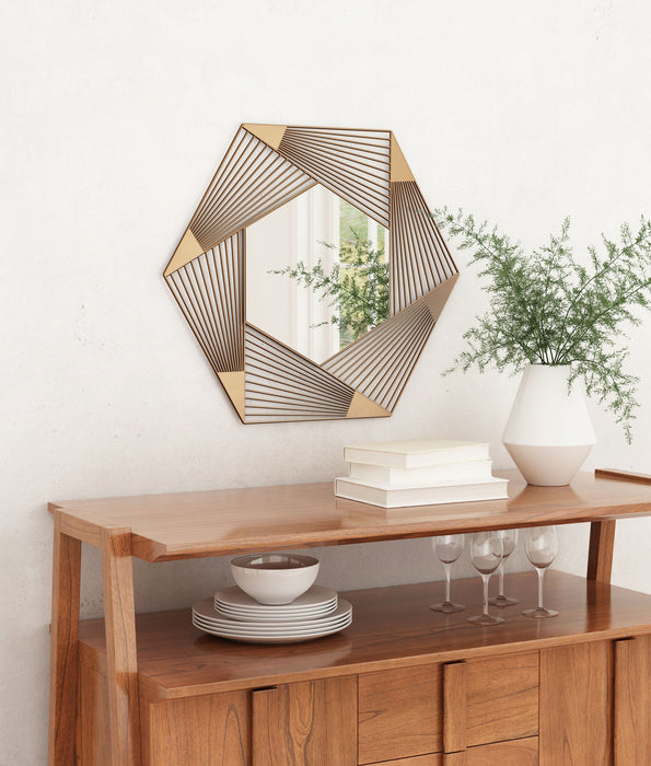 Zuo Aspect Hexagonal Mirror Gold
