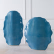 Uttermost Ruffled Feathers Blue Vases - Set of 2