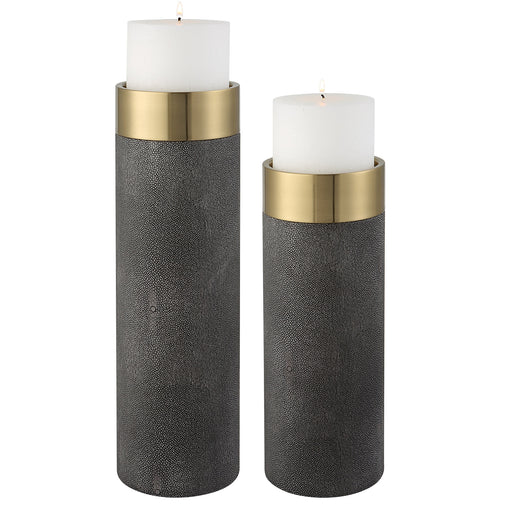 Uttermost Wessex Gray Candleholders - Set of 2