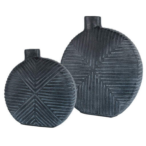Uttermost Viewpoint Aged Black Vases - Set of 2
