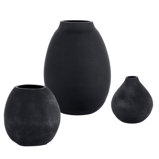 Uttermost Hearth Matte Black Vases - Set of 3