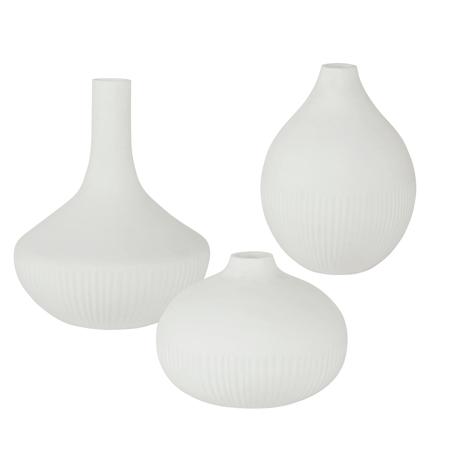 Uttermost Apothecary Satin White Vases - Set of 3