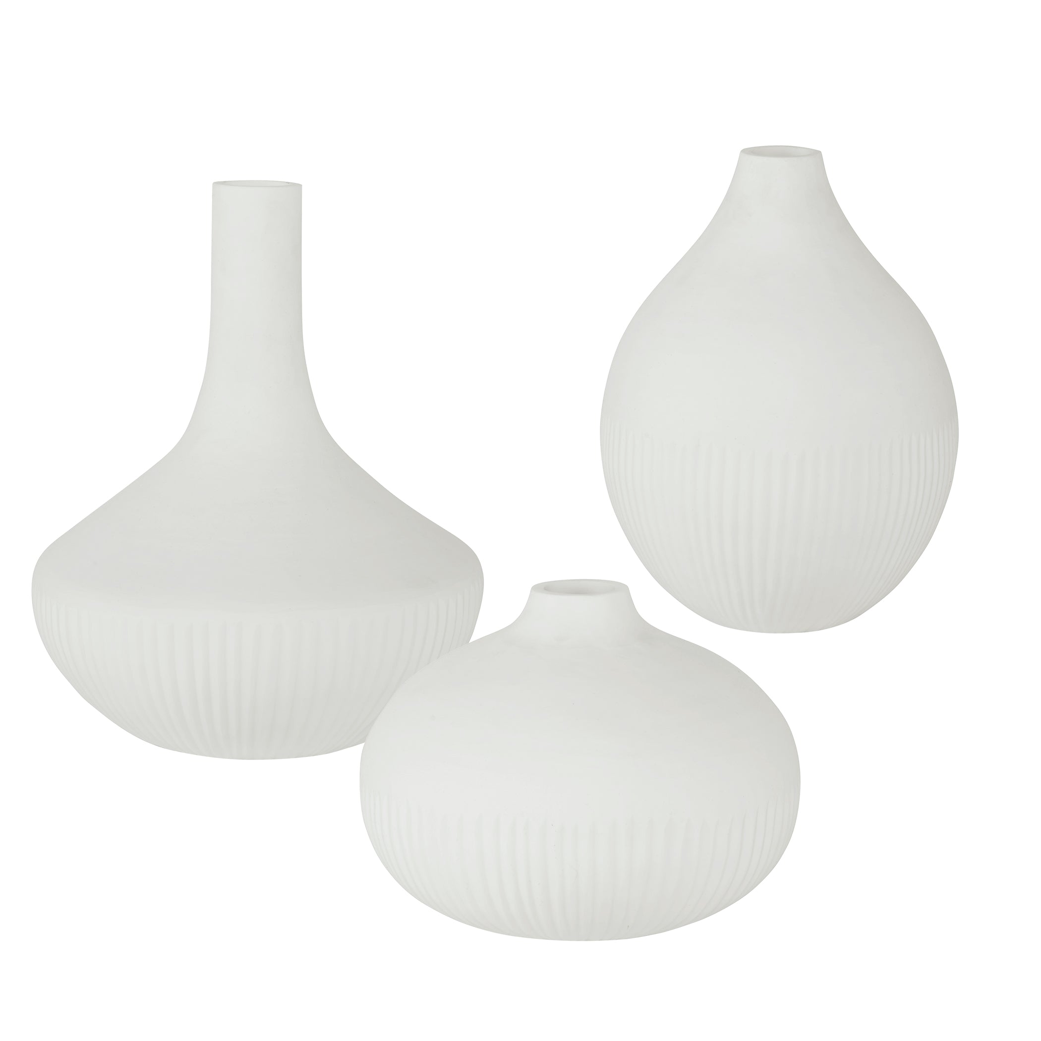 Uttermost Apothecary Satin White Vases - Set of 3