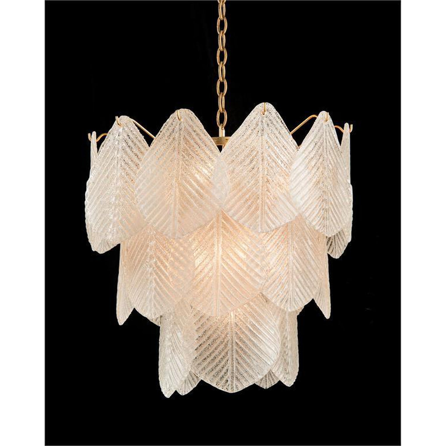 John Richard Frosted Glass Nine-Light Chandelier