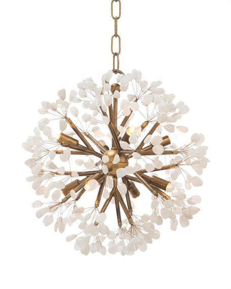 John Richard Ceres: Quartz Crystal Spherical Eight-Light Chandelier