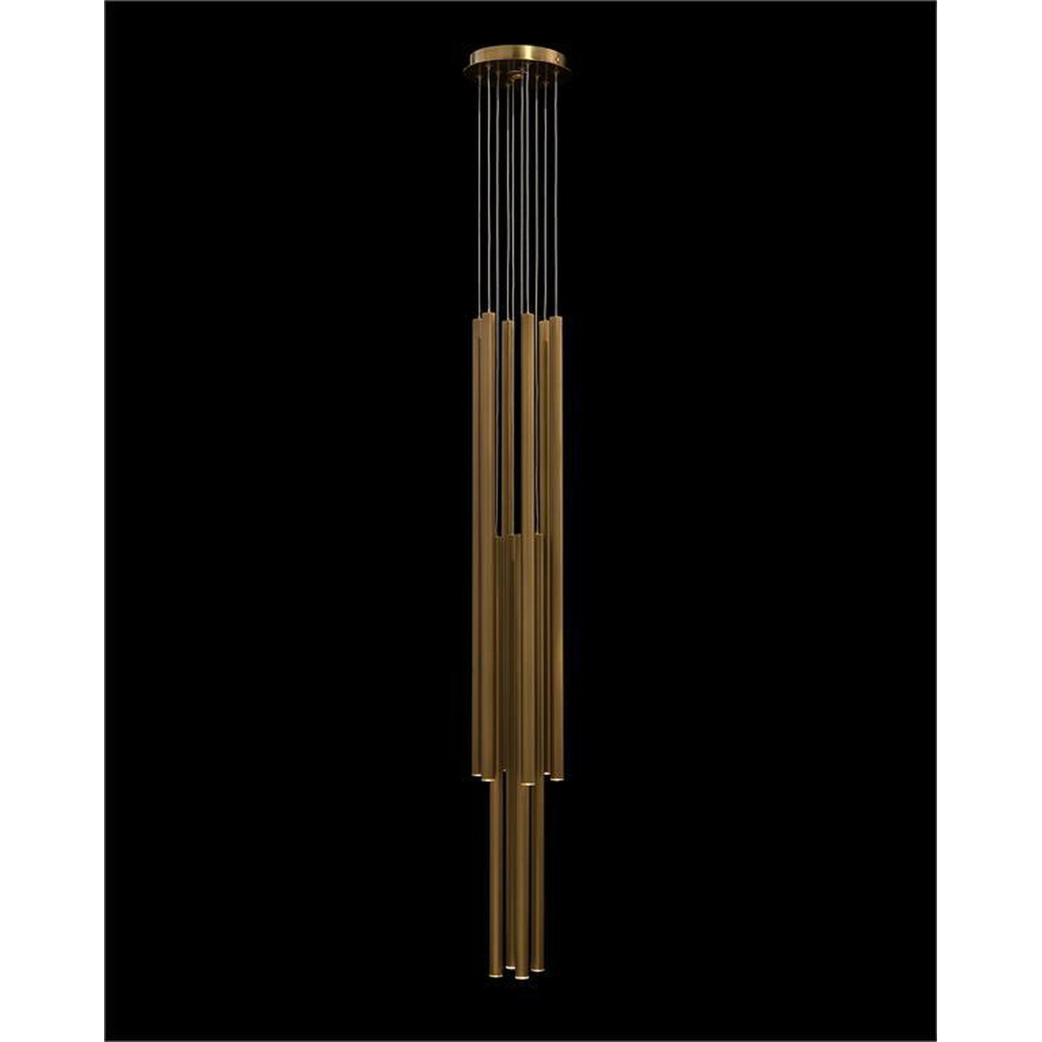 John Richard Hans Eleven-Droplight Brass Chandelier
