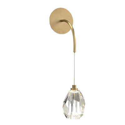 John Richard Faceted Cut Crystal Single Droplight Sconce