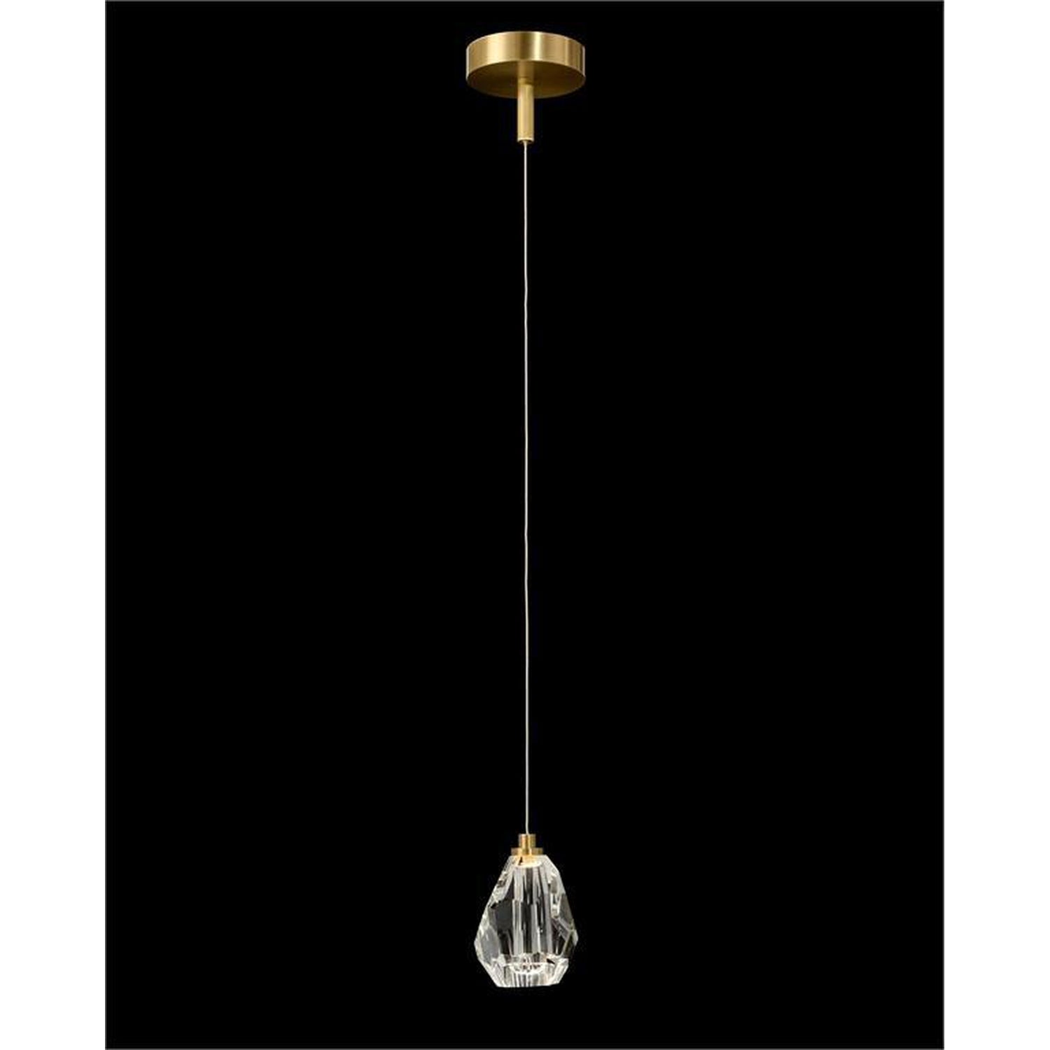 John Richard Faceted Chunk Crystal Single Droplight