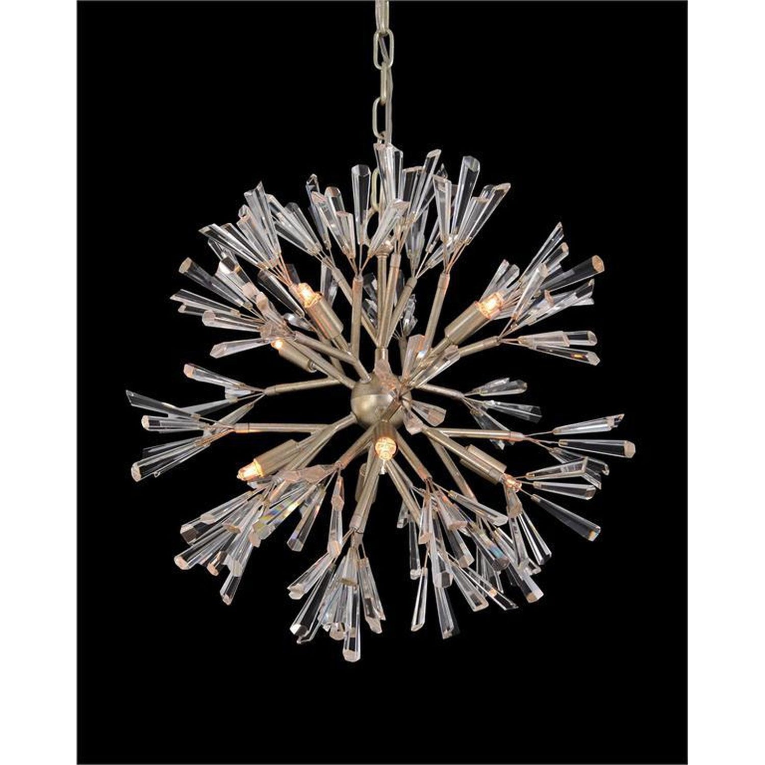 John Richard Luna: Crystal Wand Branched Eight-Light Pendant Chandelier