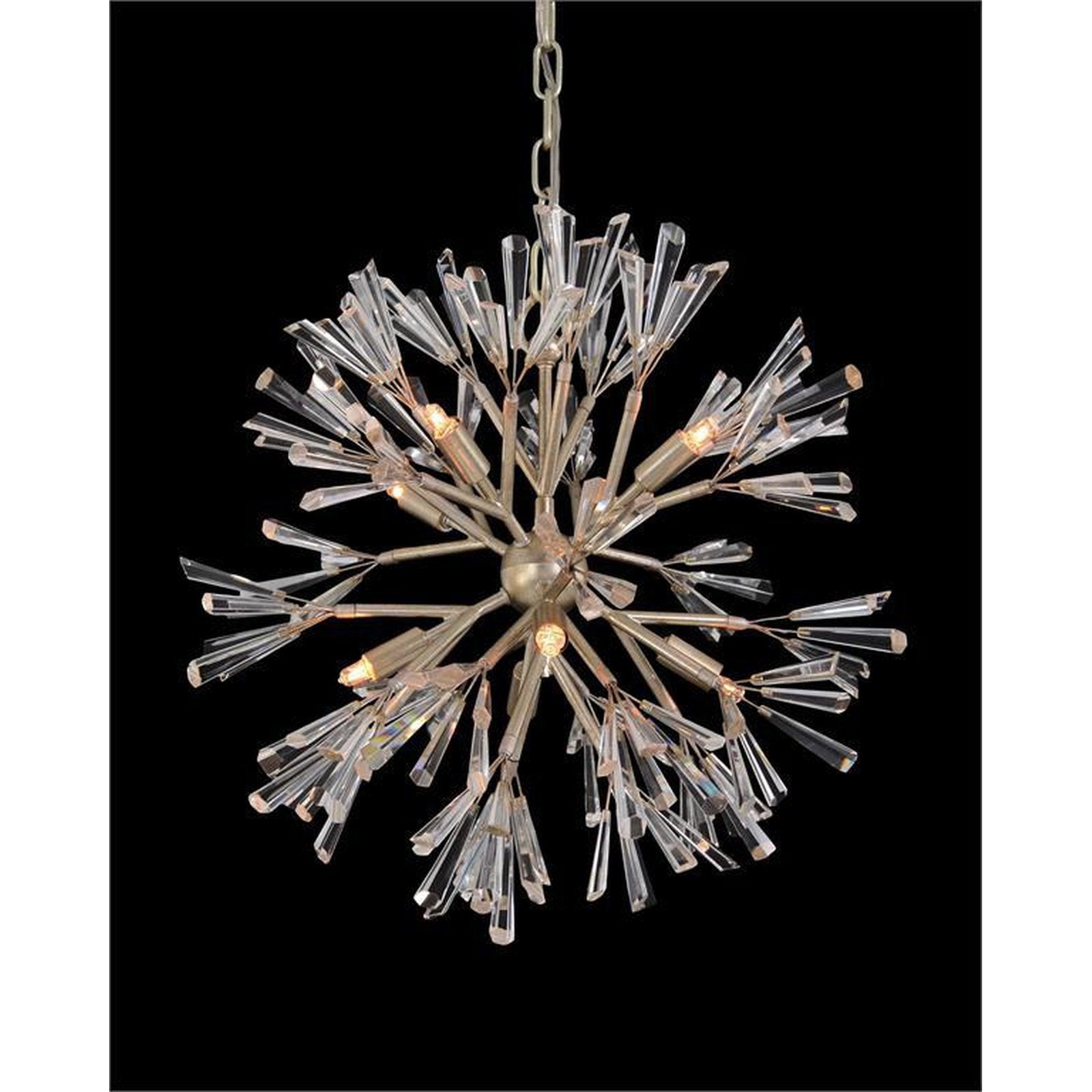 John Richard Luna: Crystal Wand Branched Eight-Light Pendant Chandelier