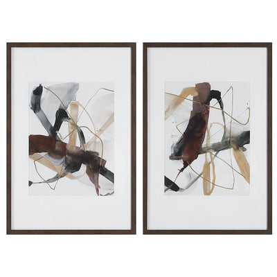 Uttermost Burgundy Interjection Abstract Prints - Set of 2