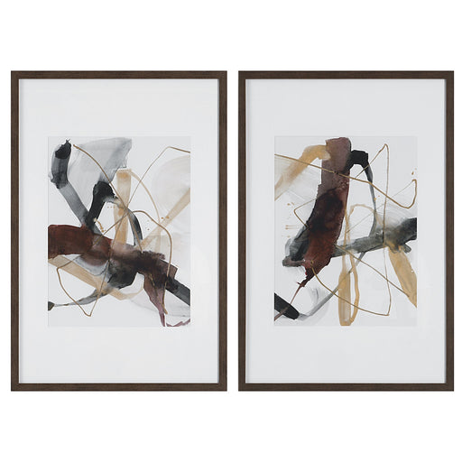 Uttermost Burgundy Interjection Abstract Prints - Set of 2
