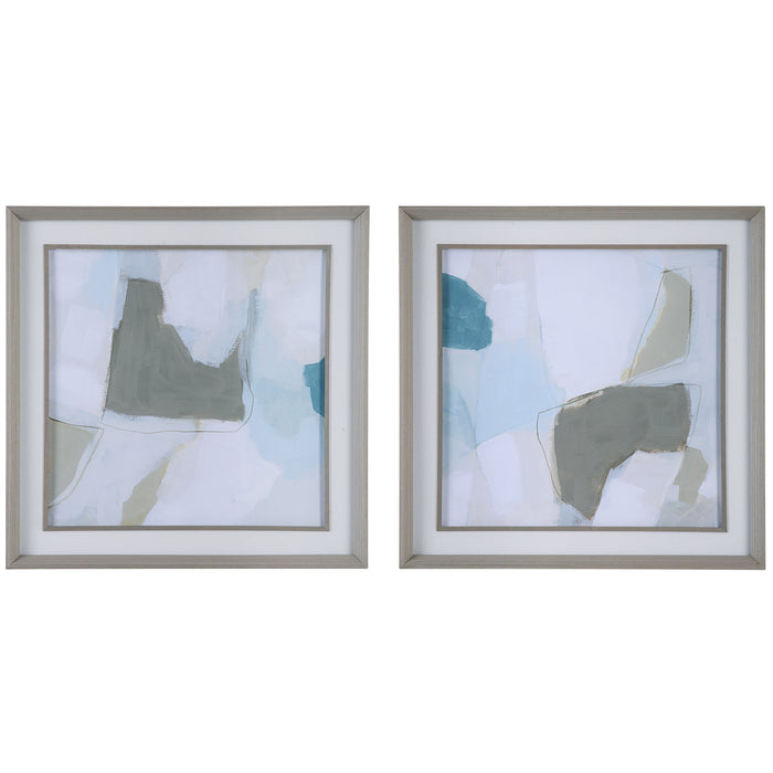 Uttermost Mist Shapes Framed Prints - Set of 2