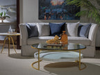 Artistica Home Crystal Stone Round End Table