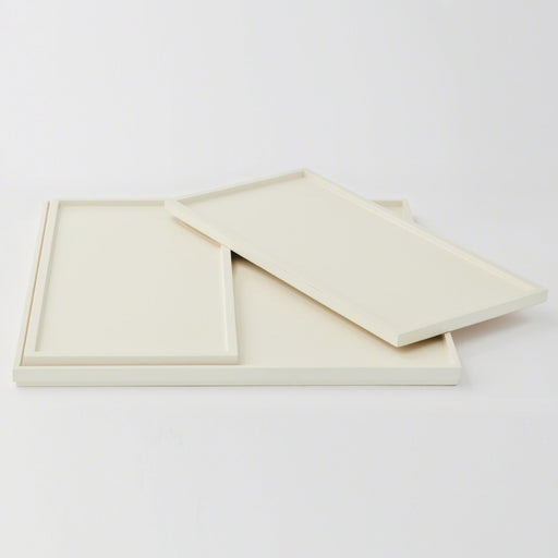 Global Views Set of 3 Nesting Trays in Ivory Lacquer