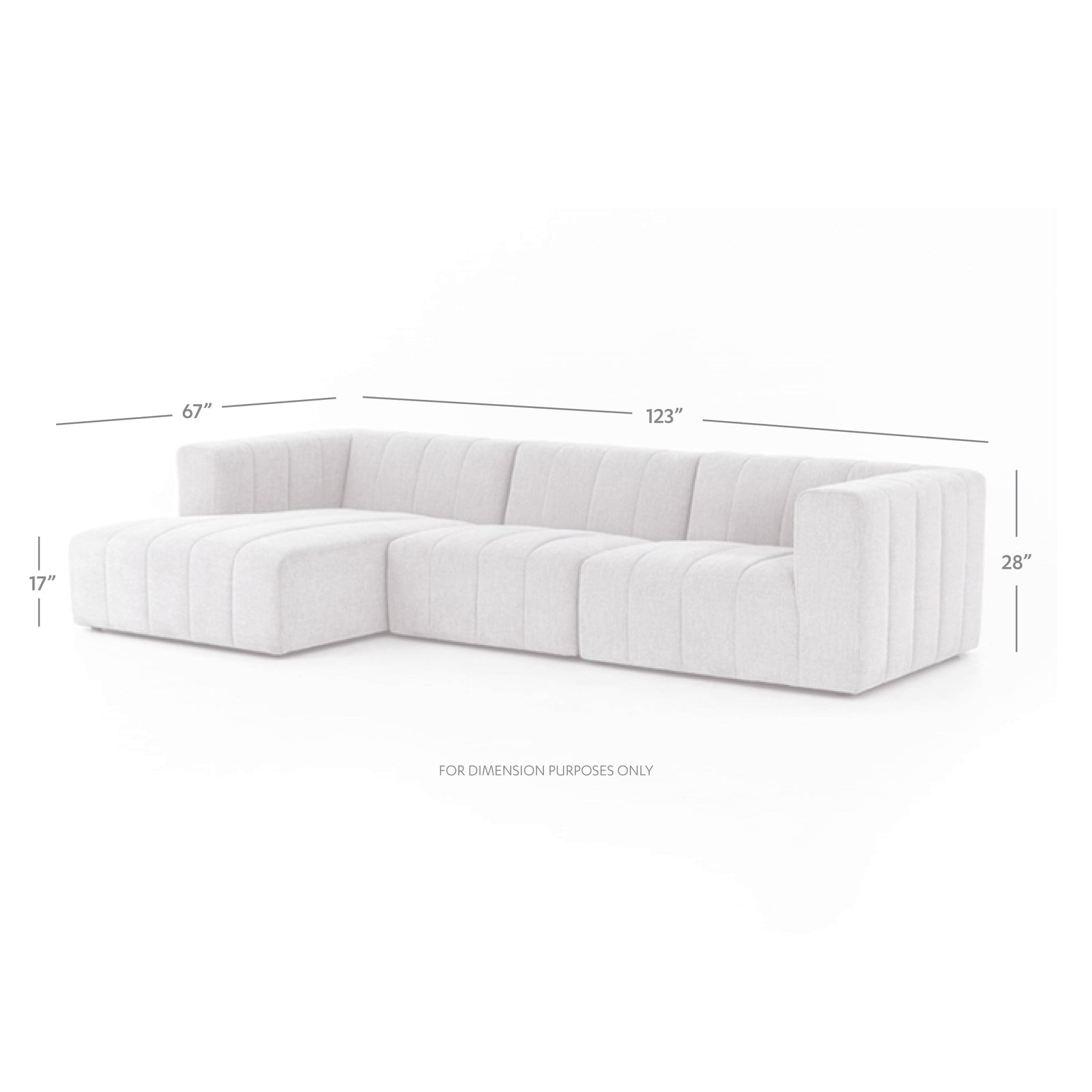 Four Hands Langham Channeled 3 PC Sectional