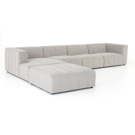 Four Hands Langham Channeled 4 PC Sectional with Ottoman