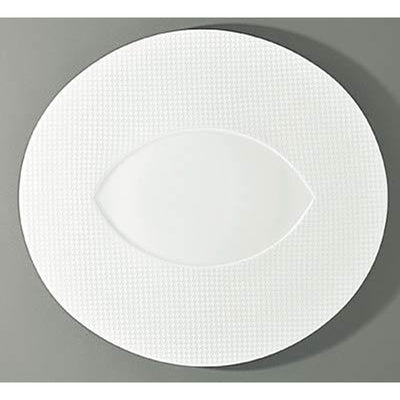 Raynaud Checks Oval Buffet Plate Almond Center