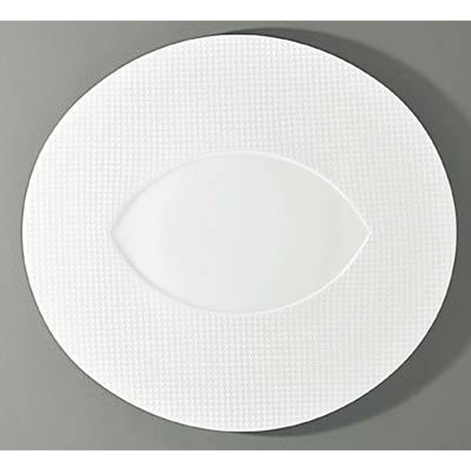 Raynaud Checks Oval Buffet Plate Almond Center