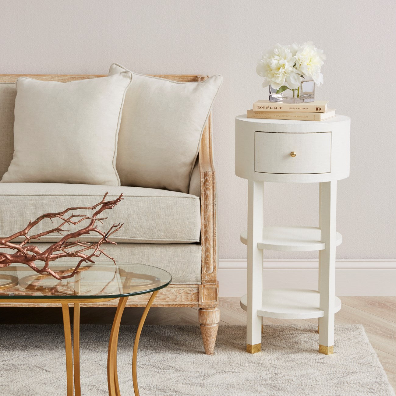 Villa & House Claudette 1-Drawer Round Side Table by Bungalow 5