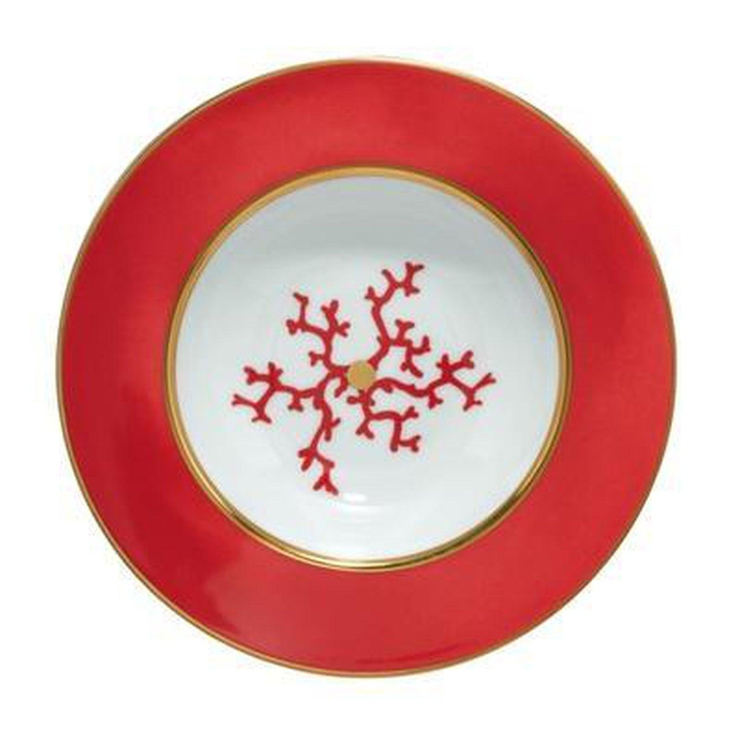 Raynaud Cristobal Rouge / Coral Rim Soup Plate