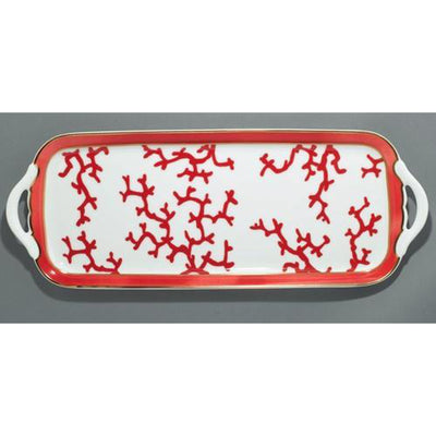 Raynaud Cristobal Rouge / Coral Long Cake Plate