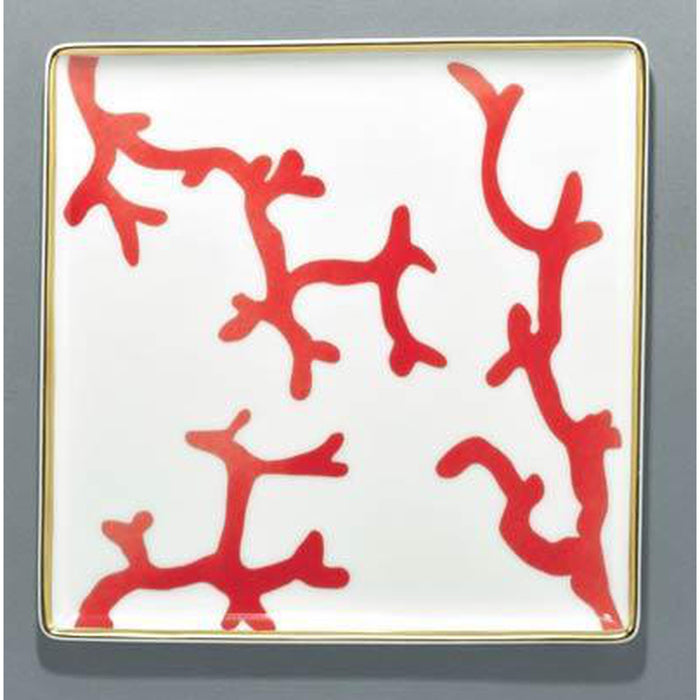 Raynaud Cristobal Rouge / Coral Square Tray Gbx
