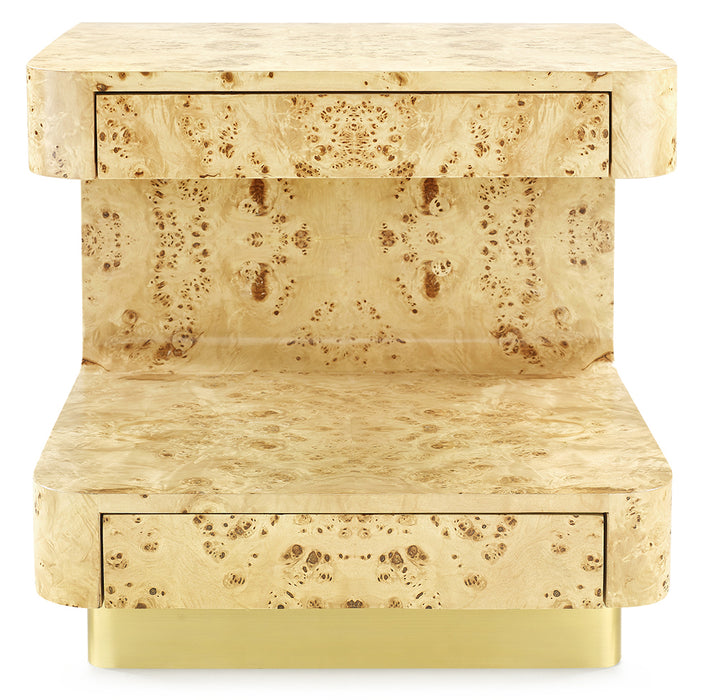 Villa & House Emil 2-Drawer Burl Wood Side Table by Bungalow 5