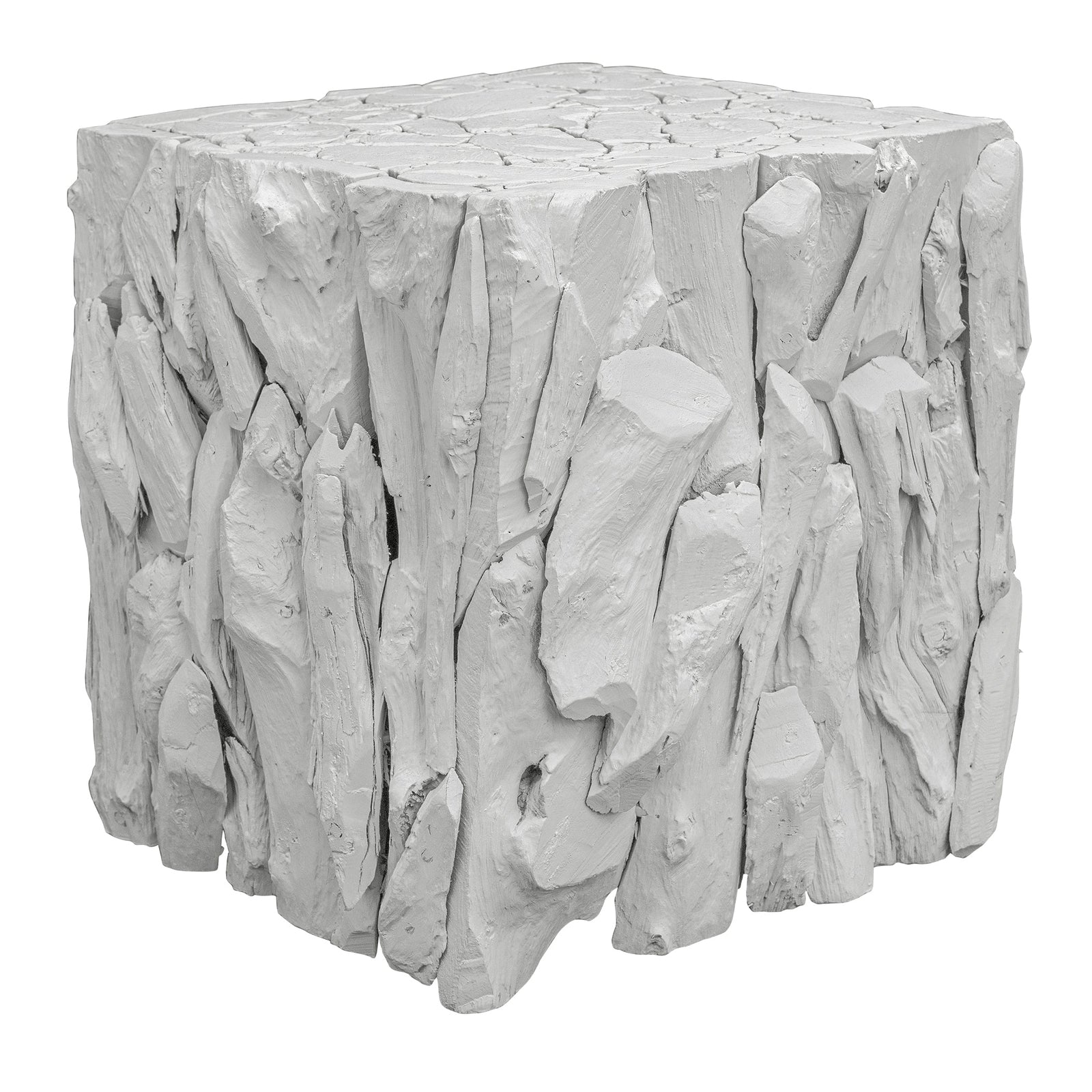 Uttermost Teak Root White Bunching Cube