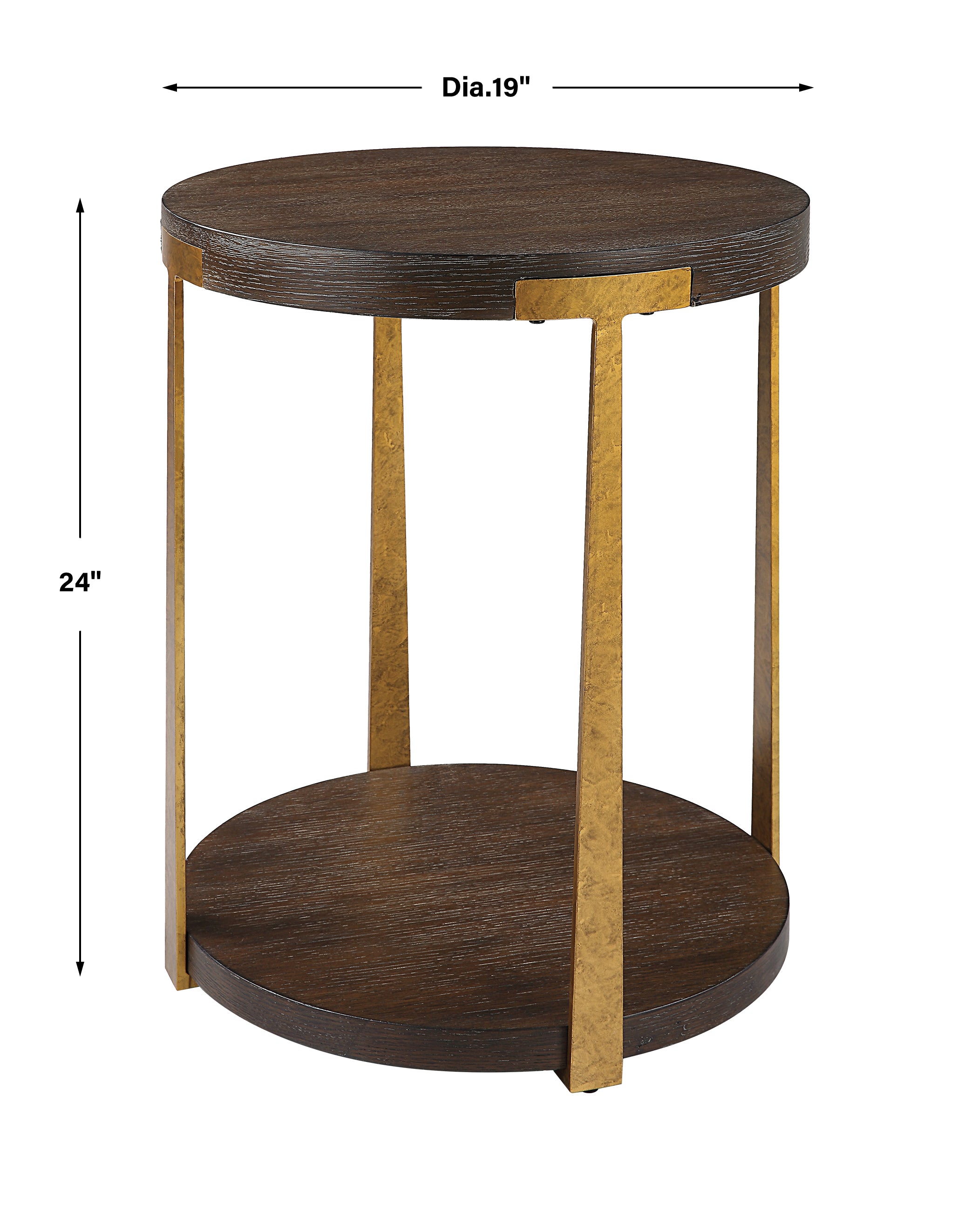 Uttermost Palisade Round Wood Side Table