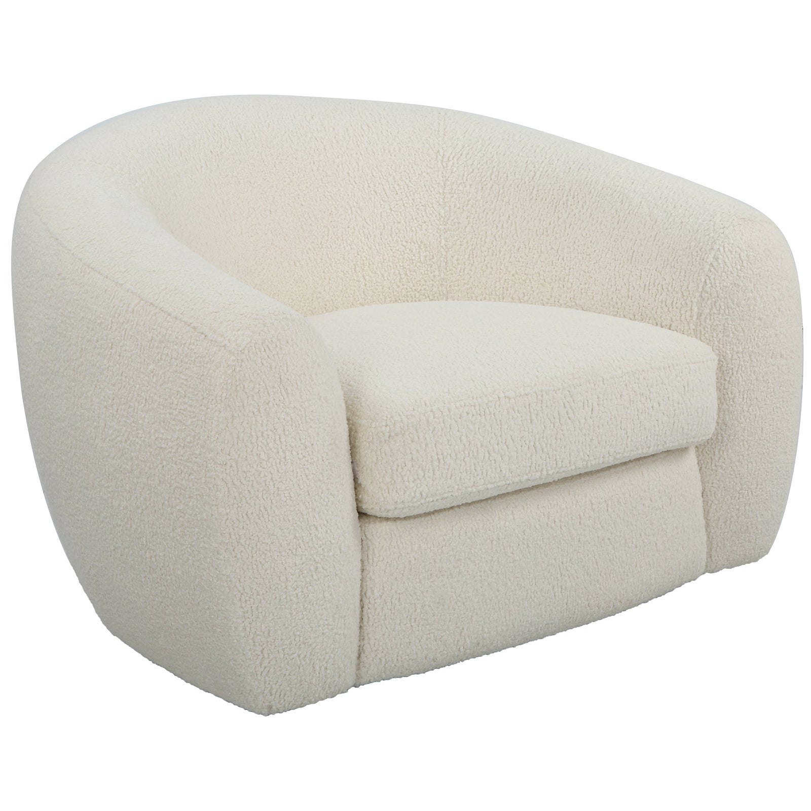 Uttermost Capra Art Deco White Swivel Chair